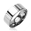 Solid Titanium Multi Faceted Groove Band Ring