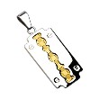 316L Stainless Steel 2 Tone Gold Centered Blade Pendant