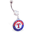 Belly Ring with official licensed MLB charm, Texas Rangers