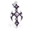 Black alloy fancy cross pendant