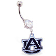 Belly Ring with official licensed NCAA charm, Auburn University Tigers