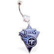 Belly Ring with official licensed NFL charm, Tennessee Titans