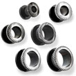 Pair Of Blackline Titanium Anodized Steel Groove Saw Tunnels