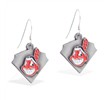 Mspiercing Sterling Silver Earrings With Official Licensed Pewter MLB Charms, Cleveland Indians
