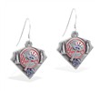 Mspiercing Sterling Silver Earrings With Official Licensed Pewter MLB Charms, New York Yankees