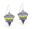 Mspiercing Sterling Silver Earrings With Official Licensed Pewter NFL Charm, San Diego Chargers