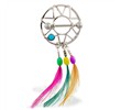 Nipple Shield with Turquoise Stone And Dangling Multi-Color Feathers, 14 Ga