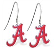 Mspiercing Sterling Silver Earrings With Official Licensed Pewter NCAA Charm, University Of Alabama 