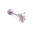 Straight barbell with skull top, 14 ga