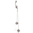 Navel ring with dangling crystal balls on chains