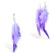 Purple Feather Belly Ring and Earring Set