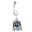 Belly ring with dangling indian man