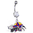 Navel ring with dangling nautical star and 