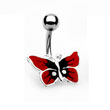 Red butterfly belly ring