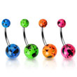 Splat style fluorescent ball belly ring