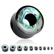 Pair Of Buffalo Horn Saddle Tunnels with Abalone Inlayed Rim