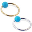 14K Gold Captive Ring with Turquoiseball