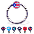 Captive bead ring with logo ball, 14 ga