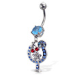 Jeweled cocktail belly button ring