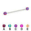 Long barbell (industrial barbell) with wave balls, 14 ga