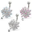 Jeweled fireworks belly button ring