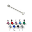 Long Barbell (Industrial Barbell) with Jeweled Balls, 12 Ga