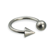 Titanium ball and cone circular barbell, 14 ga