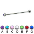 Long barbell (industrial barbell) with hologram balls, 14 ga