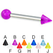 UV ball and cone straight barbell, 12 ga