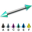 Colored cone straight barbell, 12 ga