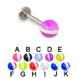 Labret with striped ball, 14 ga