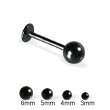 Black labret with ball, 16 ga