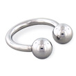 Steel ball horseshoe barbell, 12 ga