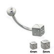 Die and ball curved barbell, 14 ga