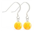 Sterling Silver Earrings with Dangling 8mm Yellow Opal Ball