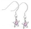 Sterling Silver Earrings with dangling Alexandrite jeweled star