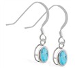 Sterling Silver Earrings with Bezel Set AquamarineOval