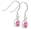 Sterling Silver Earrings  with Bezel Set Pink Tourmaline Oval