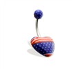 Heart Belly Ring with American Flag Print