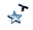 Internally Threaded Titanium Star Dermal Top, 14GA, 4mm, Light Blue