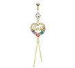 Heart Paved Gems with Multi Colored Gems And Word 