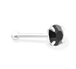 Silver Nose Bone with 2mm Black  CZ