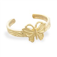 14K Gold elegant butterfly toe ring