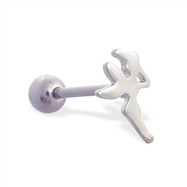 Straight barbell with fairy top, 14 ga