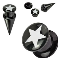 2-In-1 Interchangeable Black Acrylic Screw Fit Taper With Star