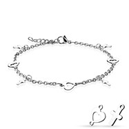 Heart And Cross Dangling Charms Chain Anklet/Bracelet