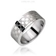 Surgical Steel Checker Pattern Ring