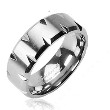 Solid Titanium with Faceted Edges Ring
