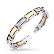 316L Stainless Steel IP Coffee With CZ Stones Inlayed Bracelet