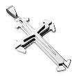 Stainless Steel Three Trier Concept Cross Pendant